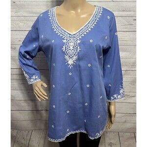 Sigrid Olsen Signature Tunic Embroidered Cotton